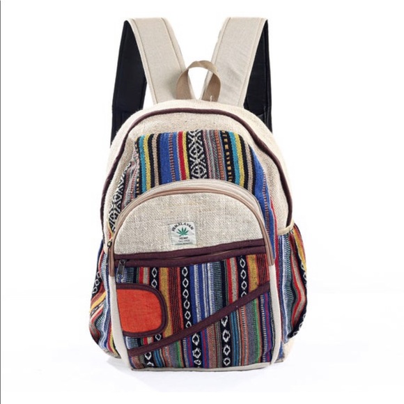 Handmade Multi Pocket Hemp Backpack - Picture 5 of 5